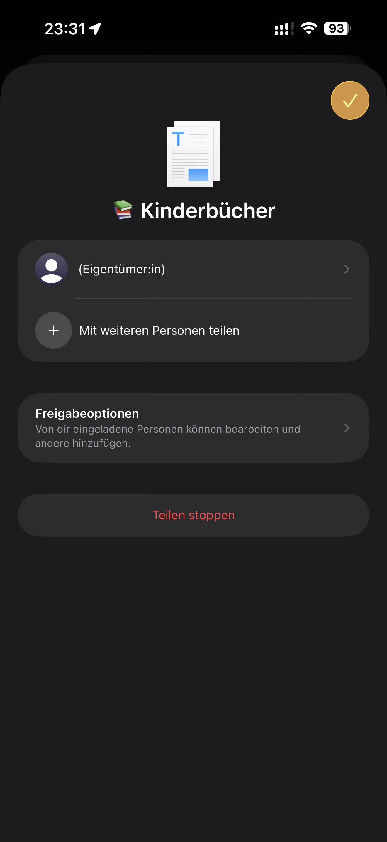 Freigabe einrichten